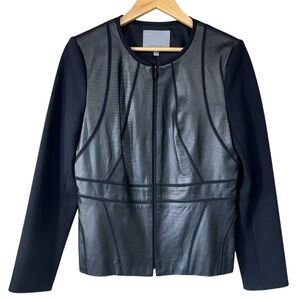 Classiques Entier Stamped Leather & Sunmosa Ponte Jacket   Size L